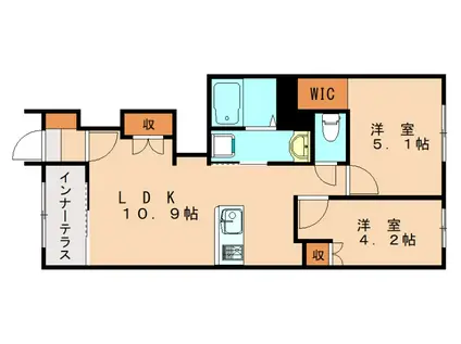 YS RESIDENCE板付(2LDK/1階)の間取り写真