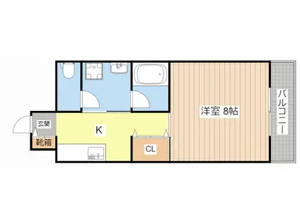 ウイングサンスカディ(1K/2階)の間取り写真