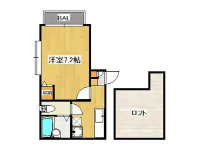 K&C西新南(1K/1階)の間取り写真