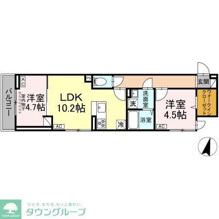 セレスティア興野(2LDK/3階)の間取り写真