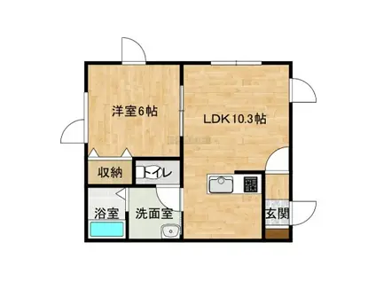 グランドセイヤ(1LDK/2階)の間取り写真