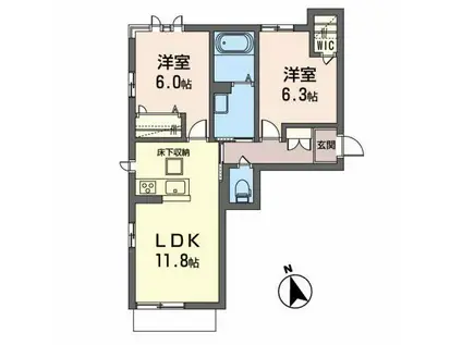 ベレオ トライスター(2LDK/1階)の間取り写真