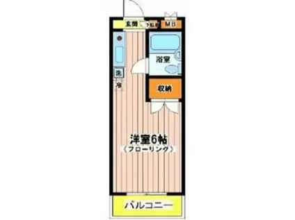 ハイツ中野(ワンルーム/2階)の間取り写真