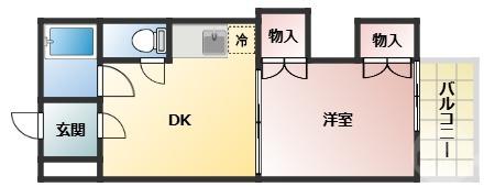 シオザキビル(1DK/5階)の間取り写真