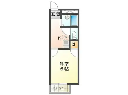 ジュネスシャトウ(1K/2階)の間取り写真