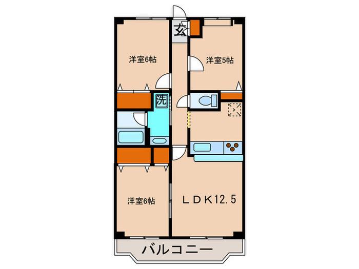 グランシャリオ(3LDK/1階)の間取り写真