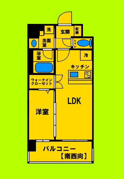 ブランシエスタ南吹田パークサイド(1LDK/5階)の間取り写真