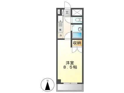 ハウザー高畑(1K/1階)の間取り写真