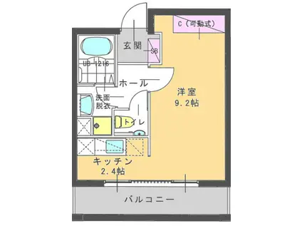 ローズコート千代田(1K/2階)の間取り写真