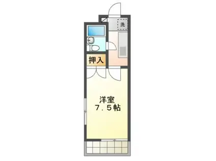 カーサ伏拝(1K/2階)の間取り写真