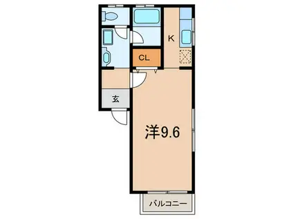 フジテラス(1K/1階)の間取り写真