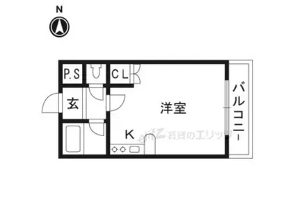 ビスタ千里丘V(ワンルーム/2階)の間取り写真
