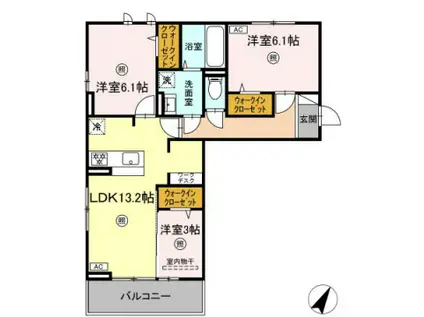 メゾンドケイズ(3LDK/2階)の間取り写真