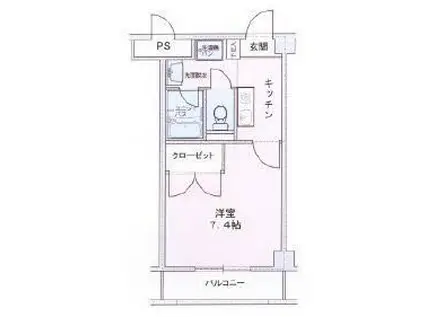 フォックスレイク(1K/1階)の間取り写真