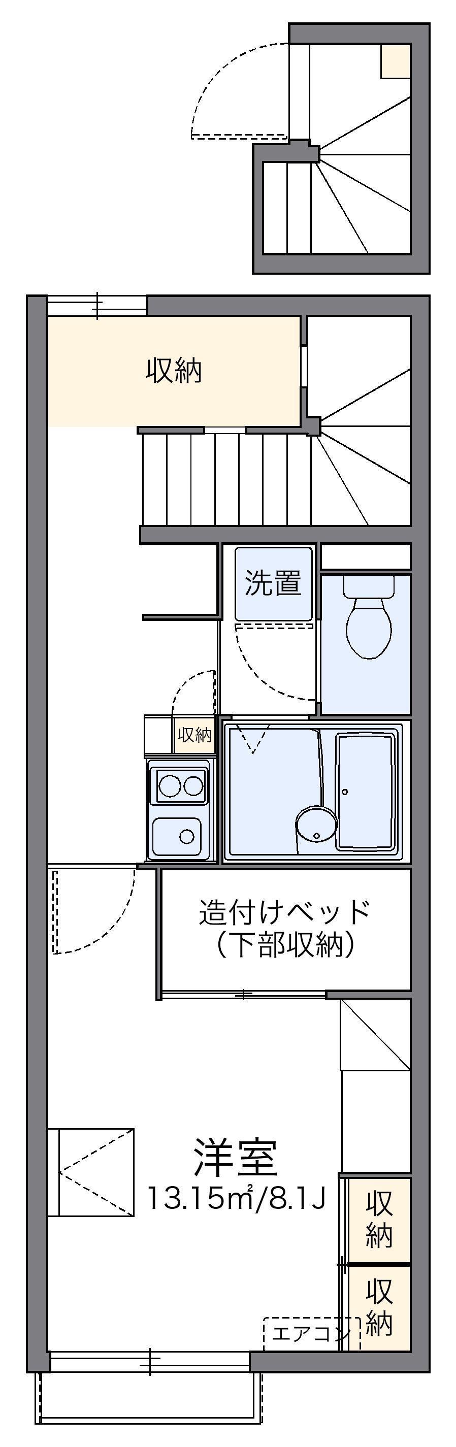 レオパレス瑞穂II(1K/2階)の間取り写真