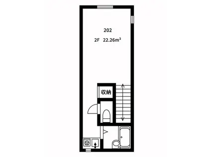 新日桜2号マンション(1K/1階)の間取り写真