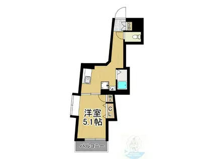 プレアール長尾II(1K/2階)の間取り写真