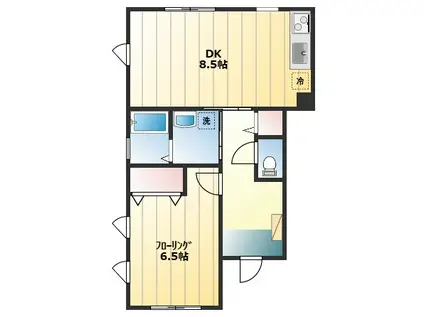 TRINITY A(1LDK/1階)の間取り写真