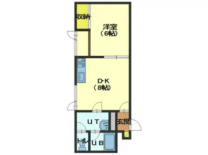 LE CHAT TABBY VI (1DK/1階)の間取り写真