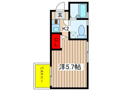 アザレ三田(1K/1階)の間取り写真