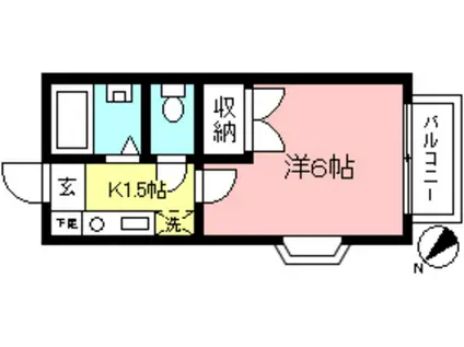 ハイツクレマチス(1K/1階)の間取り写真