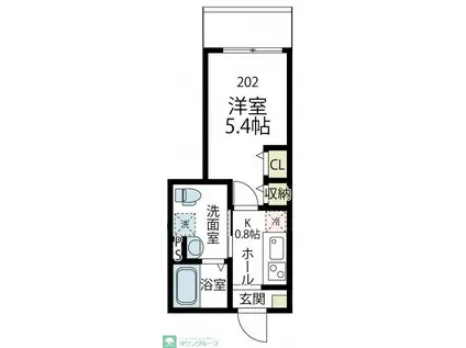 ZEHマンションII(1K/2階)の間取り写真