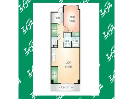 スエルテ菊住(1LDK/3階)の間取り写真