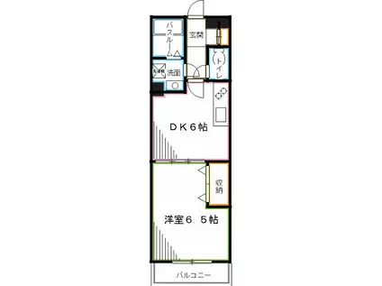 ガーデンヒルズSHINO(1DK/3階)の間取り写真