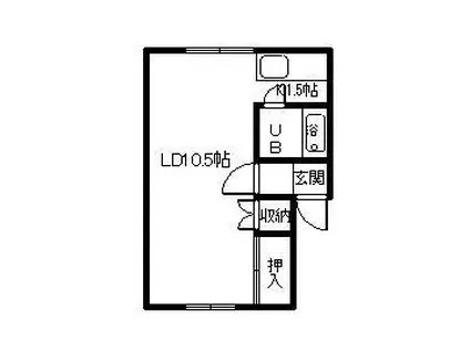 サンハイツ(ワンルーム/1階)の間取り写真