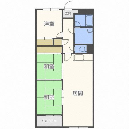 コスモロイヤル東苗穂A棟(3LDK/4階)の間取り写真
