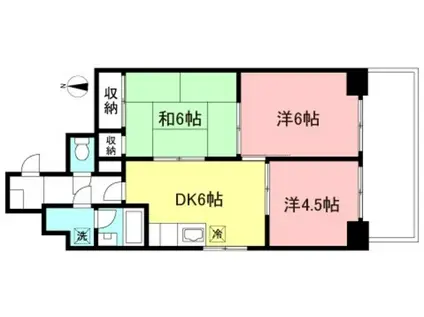 セブンスターマンション南烏山(3DK/1階)の間取り写真