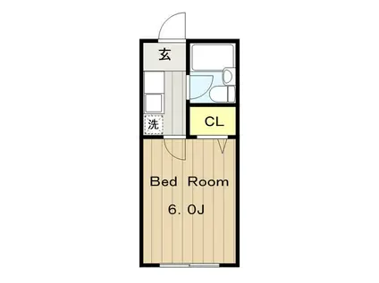 ハイツ土方A・B(1K/1階)の間取り写真