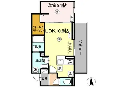 D-ROOM田島3丁目(1LDK/1階)の間取り写真