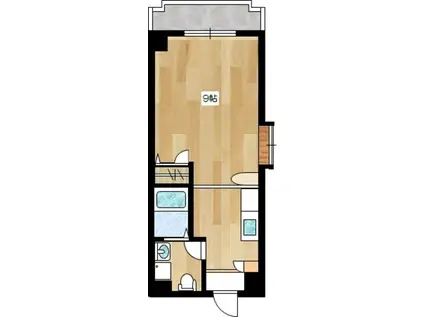 ユニゾン山大前(1K/4階)の間取り写真