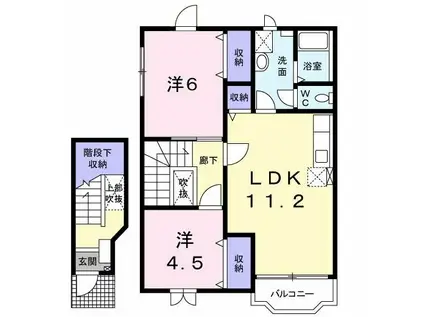 プレイスメゾン(2LDK/2階)の間取り写真