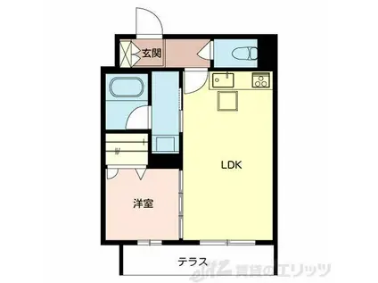 テラス クラーヴス(1LDK/1階)の間取り写真