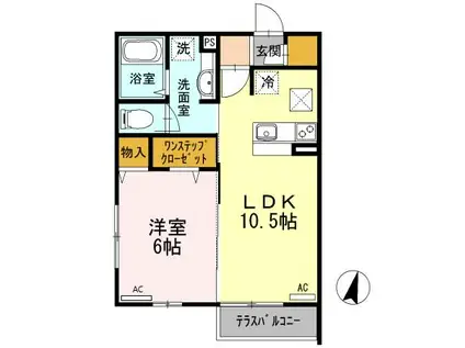 マメゾン(1LDK/1階)の間取り写真