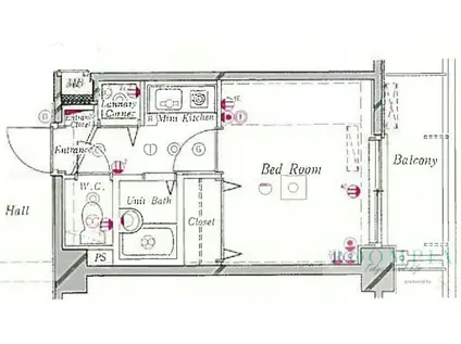 ロイヤルガーデン哲学堂(1K/5階)の間取り写真