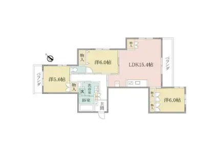 ヘーベルVILLAGEひばりが丘ヘーベルヴィレッジひば(3LDK/2階)の間取り写真