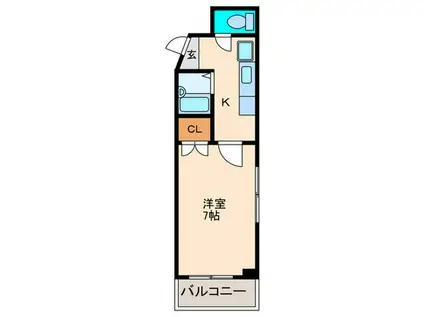 Uハイムマツマル(ワンルーム/4階)の間取り写真