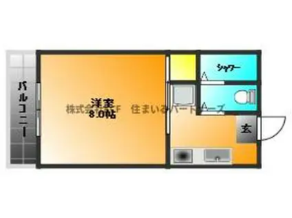 ラ・グラン・リヴィエール(1K/2階)の間取り写真