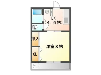 コーポ桜ヶ丘(1DK/2階)の間取り写真