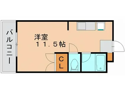 シャンテ八尋(ワンルーム/1階)の間取り写真