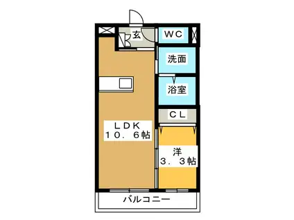 VENEZIAII(1LDK/1階)の間取り写真