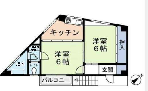 カドビル(2K/3階)の間取り写真
