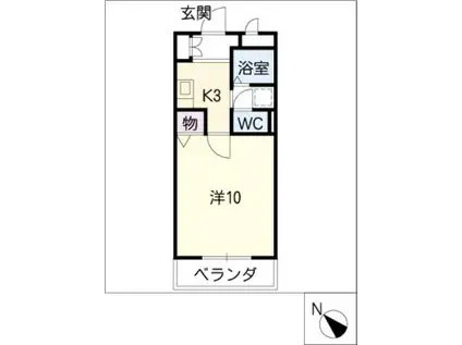 クレセールミユキ(1K/2階)の間取り写真