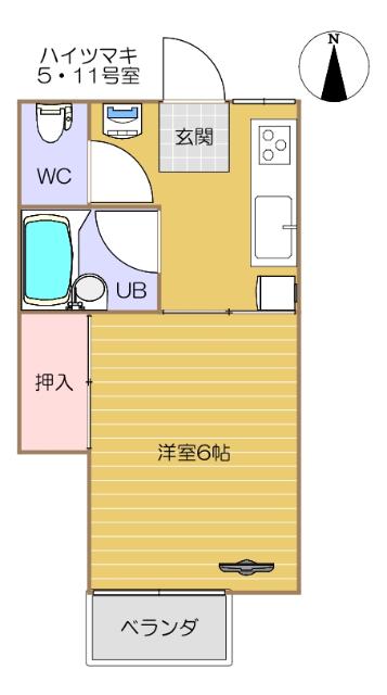 ハイツマキ(1K/1階)の間取り写真