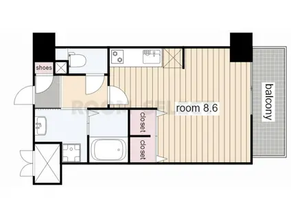 パルティール金山(ワンルーム/5階)の間取り写真