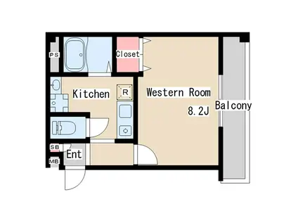 ティエスビル須磨(1K/4階)の間取り写真