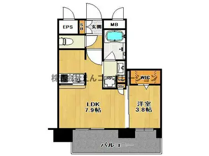 エンクレスト博多駅南STREET(1LDK/5階)の間取り写真